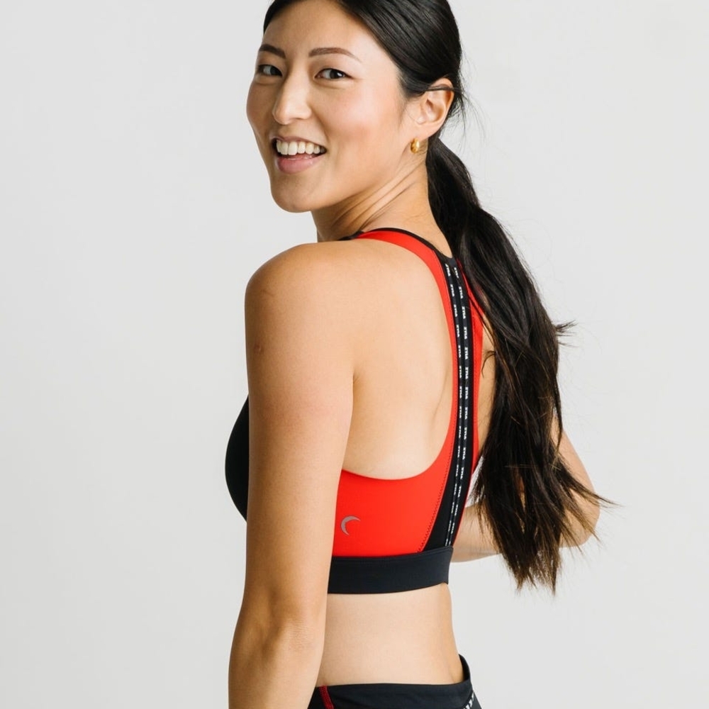 ZYIA Red and Black Racerback Sports Bra - Picture 3 of 5